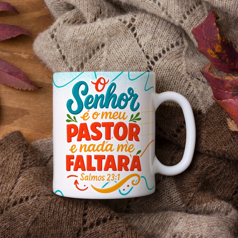 Imagem 5 de 5 do produto Caneca Religiosa Versículos Bíblicos - Salmos 23:1 - M2