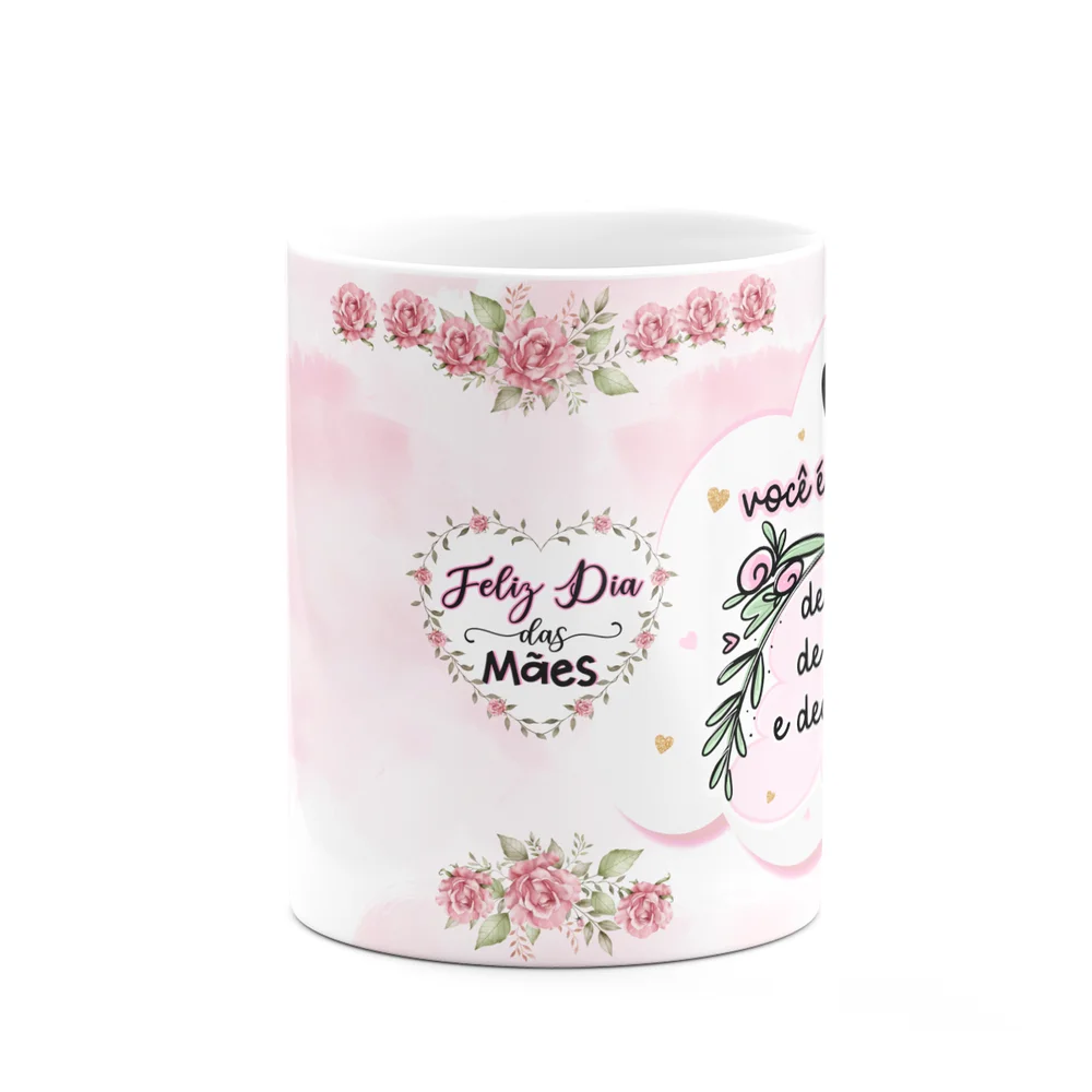 Imagem 3 de 5 do produto Caneca Floral Mães - Inicial Do Nome Letra I - 325ml