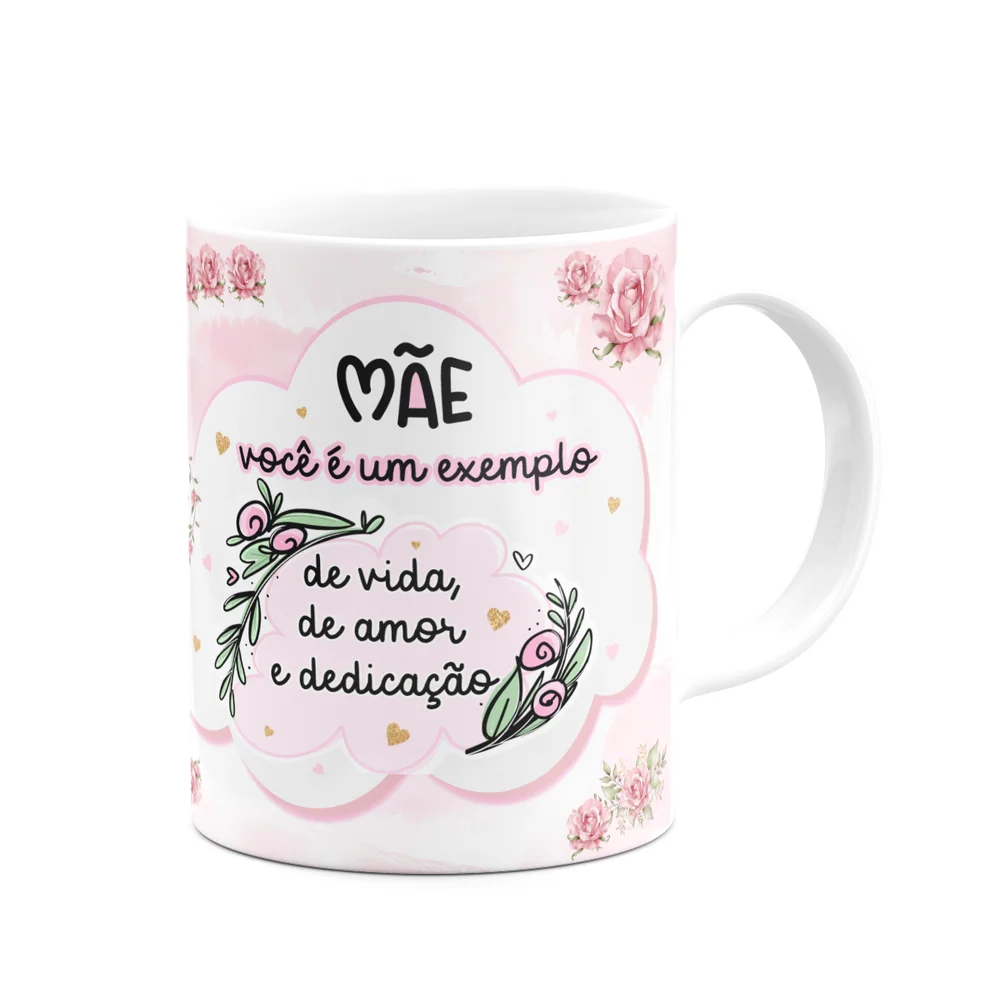 Imagem 4 de 5 do produto Caneca Floral Mães - Inicial Do Nome Letra I - 325ml