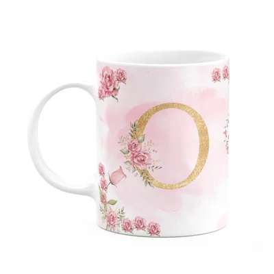 Caneca Floral Mães - Inicial Do Nome Letra O - 325ml