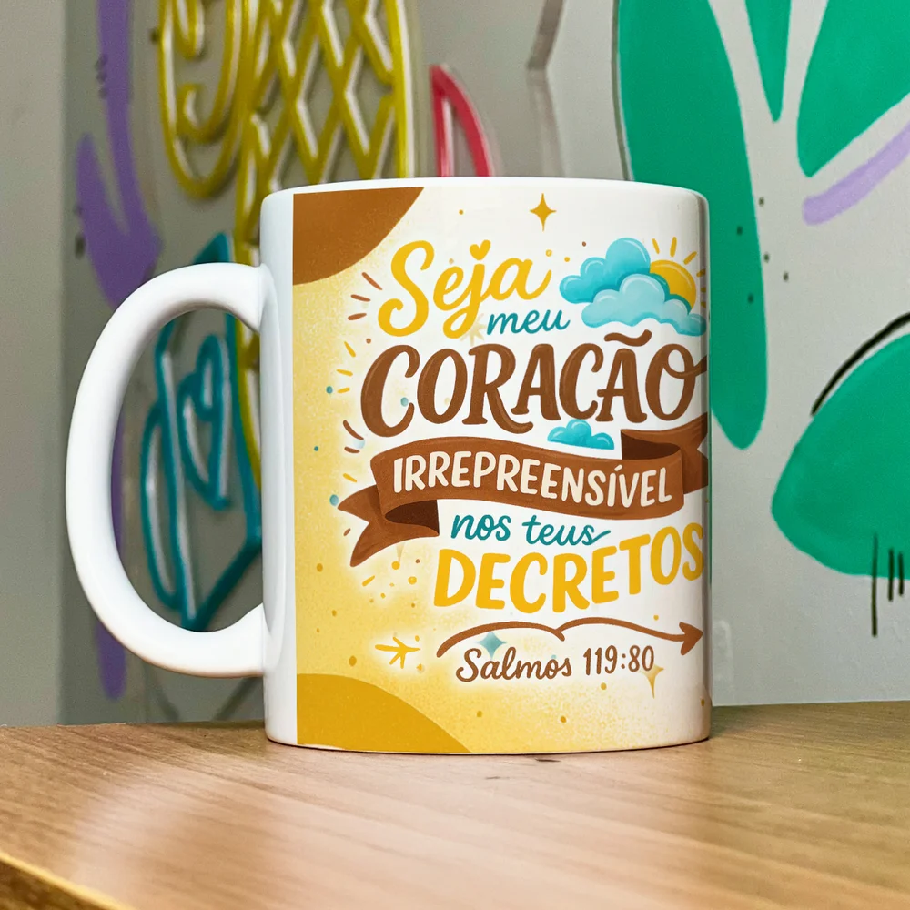 Imagem 2 de 5 do produto Caneca Religiosa Versículos Bíblicos - Salmos 119:80