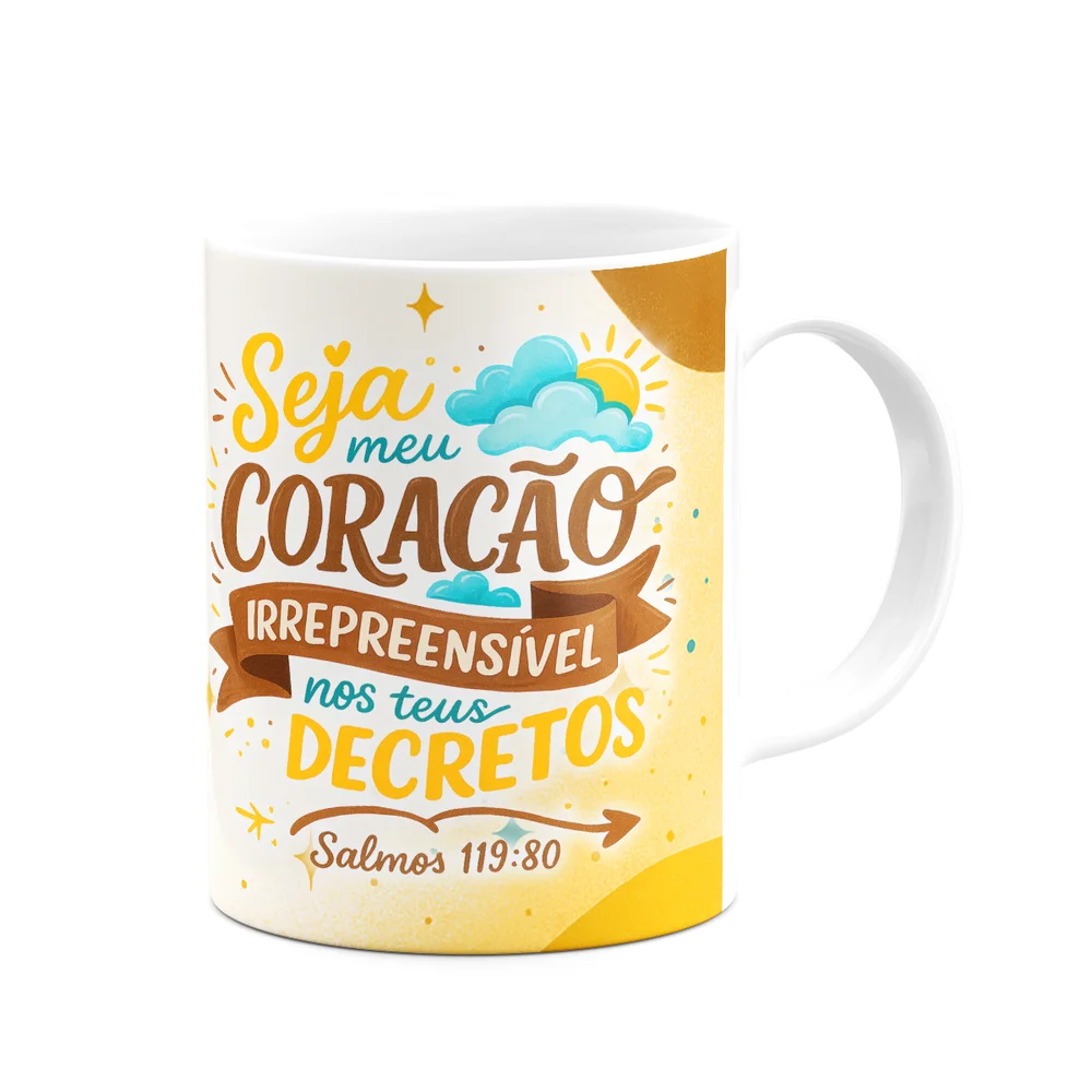 Imagem 4 de 5 do produto Caneca Religiosa Versículos Bíblicos - Salmos 119:80