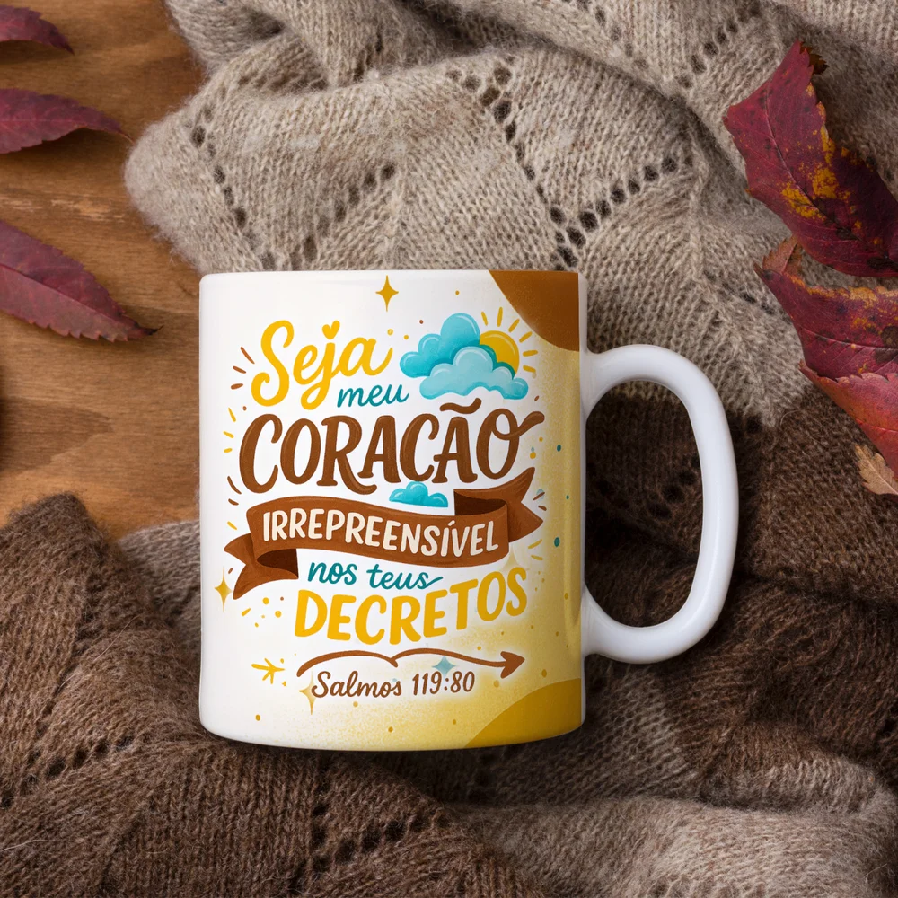 Imagem 5 de 5 do produto Caneca Religiosa Versículos Bíblicos - Salmos 119:80