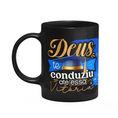 Caneca Formatura Black-blue - Deus Te Conduziu Até A Vitória