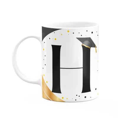 Caneca De Formatura - Inicial Do Nome Letra H - 325ml