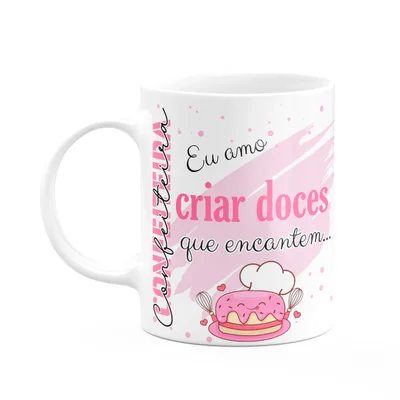 Caneca De Profissões - Sou Confeiteira - 325ml - Branca
