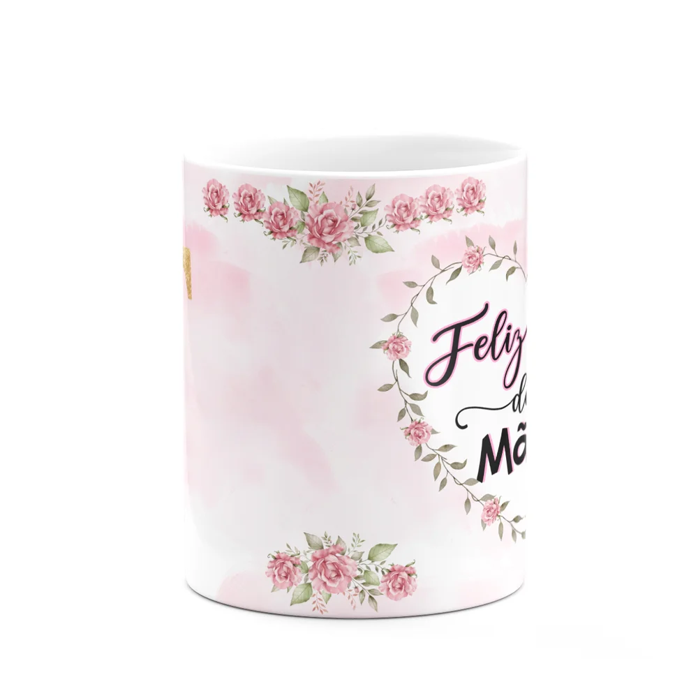 Imagem 3 de 5 do produto Caneca Floral Mães - Inicial Do Nome Letra T - 325ml