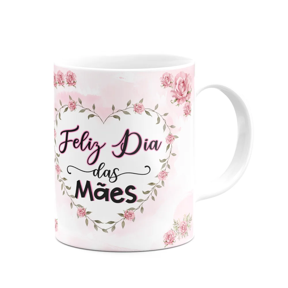 Imagem 4 de 5 do produto Caneca Floral Mães - Inicial Do Nome Letra T - 325ml