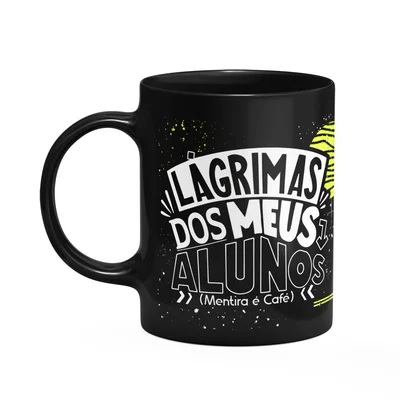 Caneca Fitness Academia - Lágrimas Dos Meus Alunos - Preta