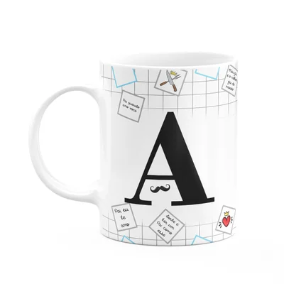Caneca Do Papai - Inicial Do Nome Letra A - 325ml
