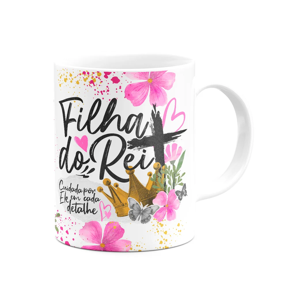 Imagem 3 de 3 do produto Caneca Religiosa Palavra - Filha Do Rei - 325ml