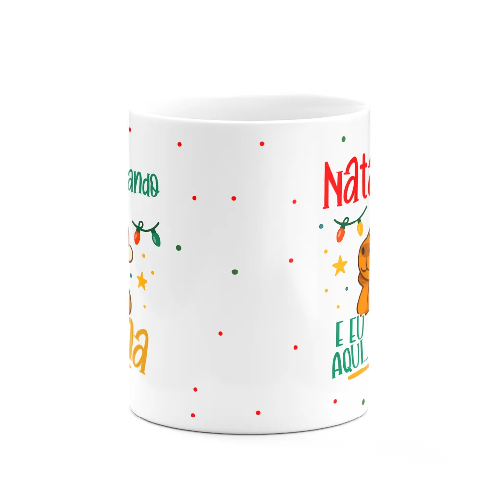 Imagem 3 de 5 do produto Caneca Natal E Capivaras - Natal Chegando Eu Eu Aqui Plena
