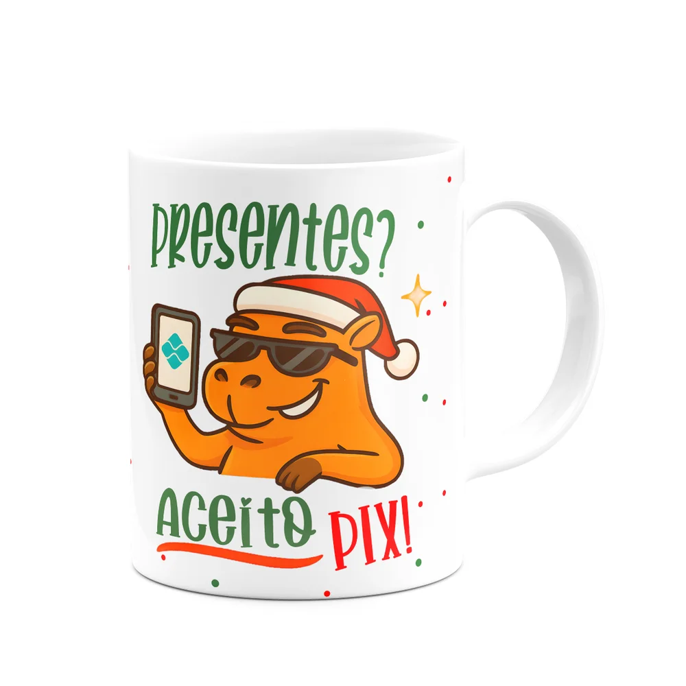 Imagem 4 de 5 do produto Caneca Natal E Capivaras - Presentes? Aceito Pix!