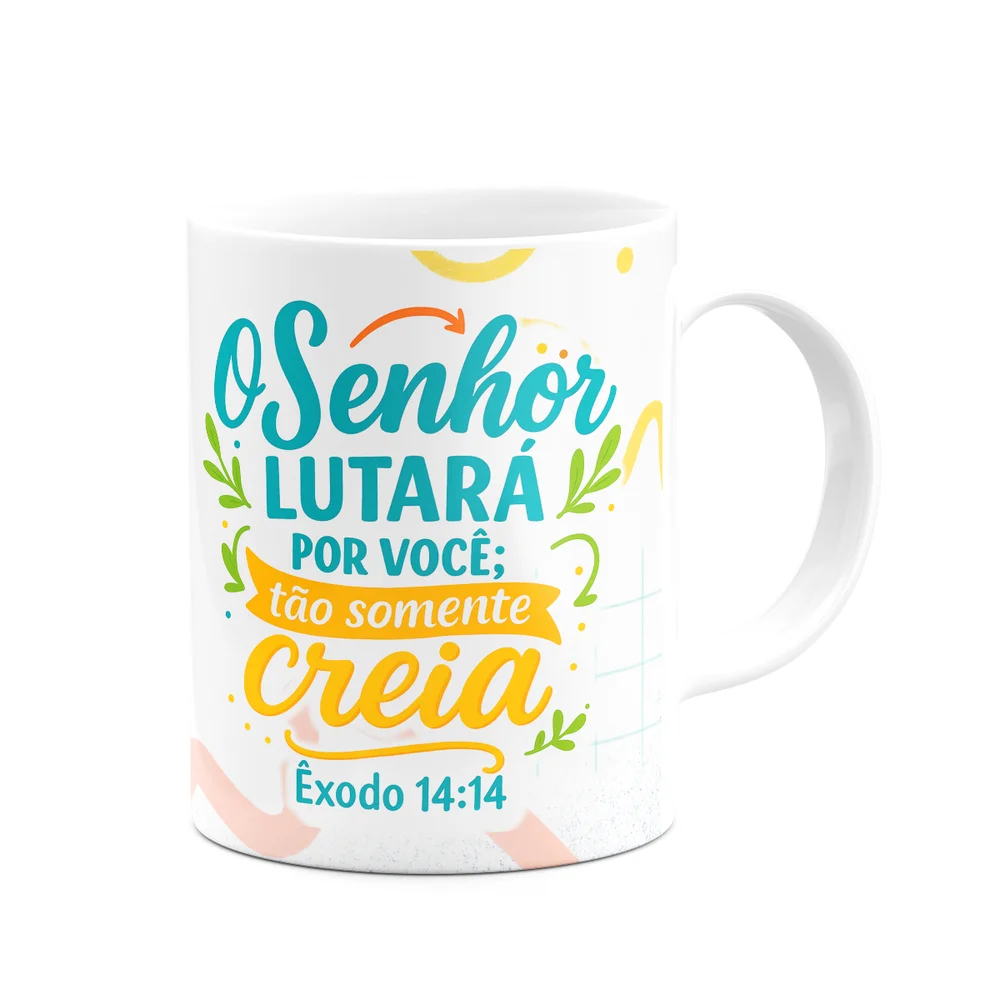 Imagem 4 de 5 do produto Caneca Religiosa Versículos Bíblicos - Êxodo 14:14