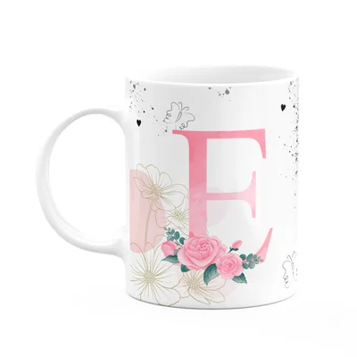 Caneca Motivação - Com Inicial Do Nome Letra E - 325ml