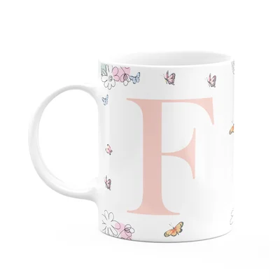 Caneca Especial Mulheres - Inicial Do Nome Letra F