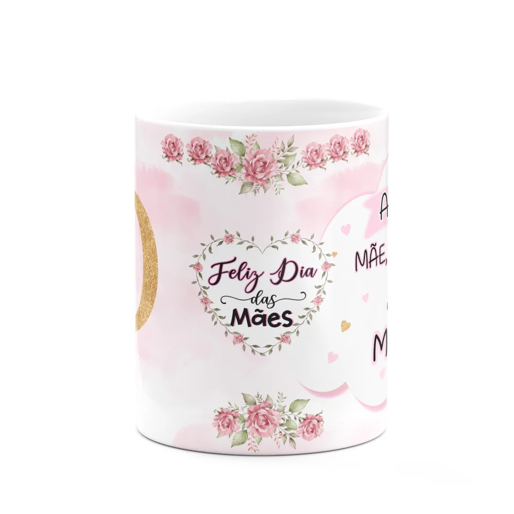 Imagem 3 de 5 do produto Caneca Floral Mães - Inicial Do Nome Letra D - 325ml