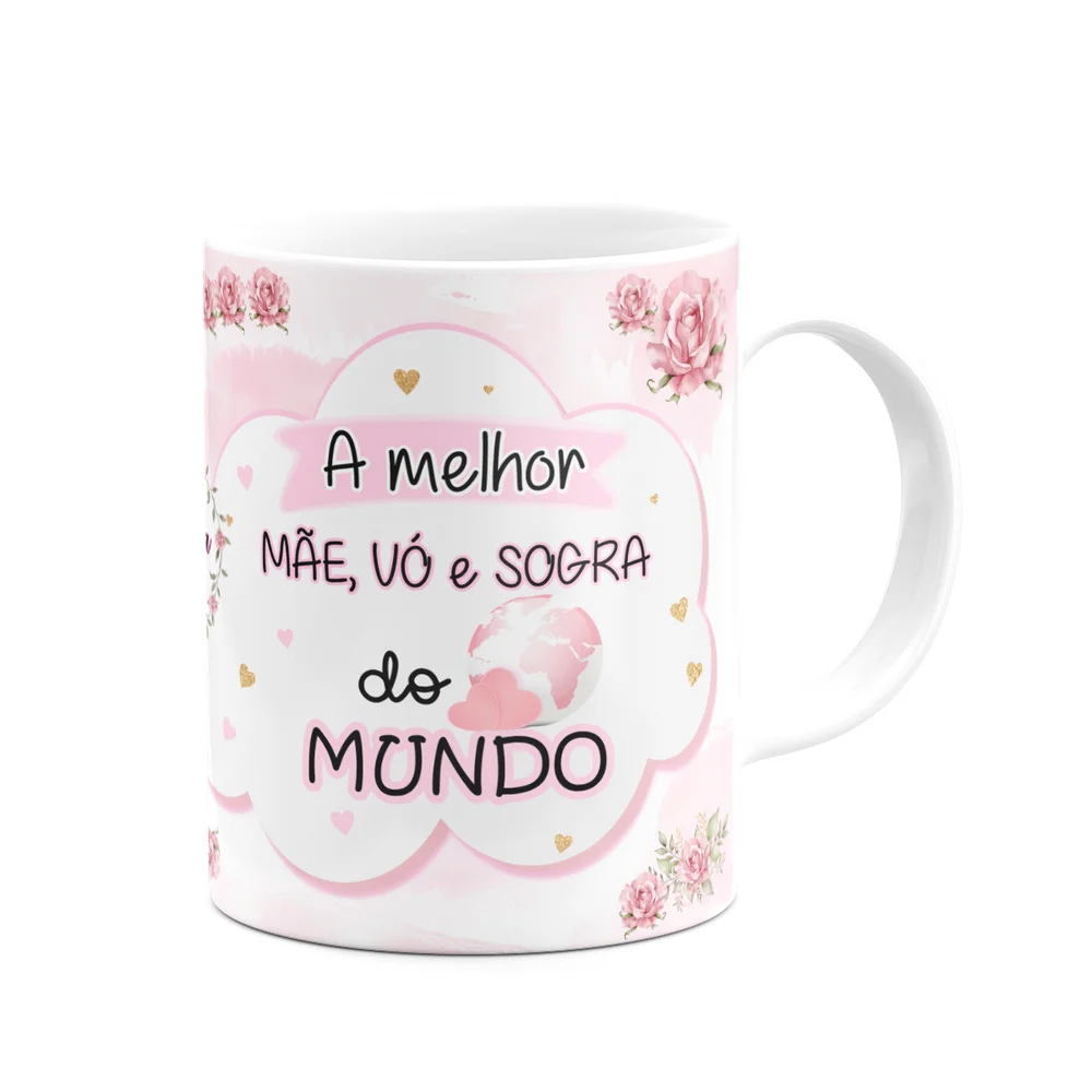 Imagem 4 de 5 do produto Caneca Floral Mães - Inicial Do Nome Letra D - 325ml