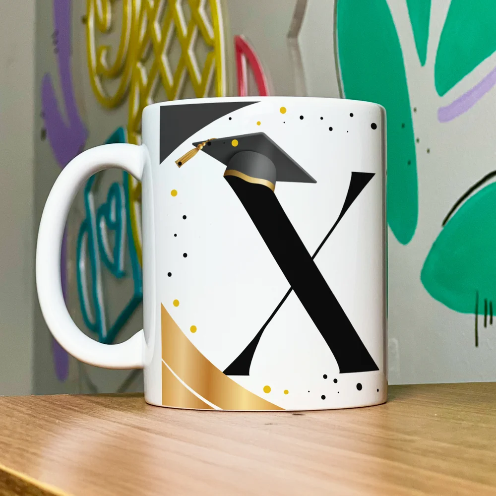 Imagem 5 de 5 do produto Caneca De Formatura - Inicial Do Nome Letra X - 325ml