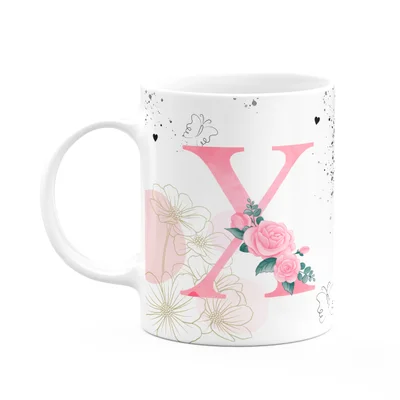 Caneca Motivação - Com Inicial Do Nome Letra X - 325ml
