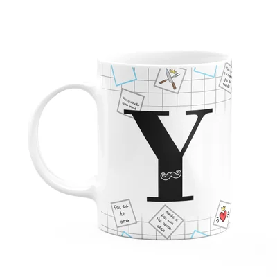 Caneca Do Papai - Inicial Do Nome Letra Y - 325ml