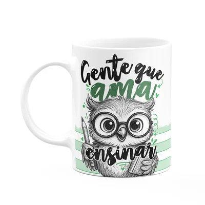 Caneca Professor Coruja - Gente Que Ama Ensinar - M-green