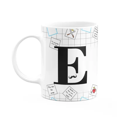 Caneca Do Papai - Inicial Do Nome Letra E - 325ml