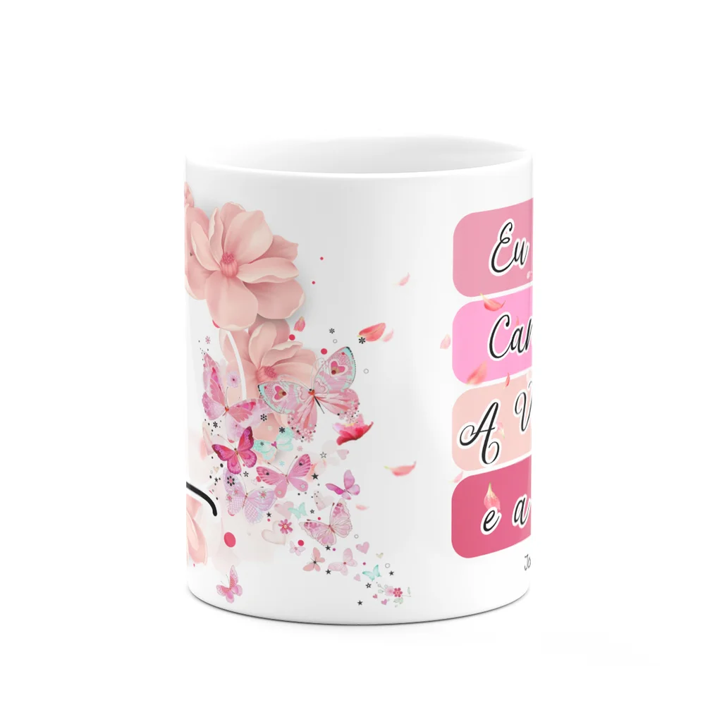 Imagem 3 de 5 do produto Caneca Floral Religiosa - Inicial Do Nome Letra L - 325ml