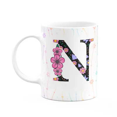 Caneca Today - Com Inicial Do Nome Letra N - 325ml