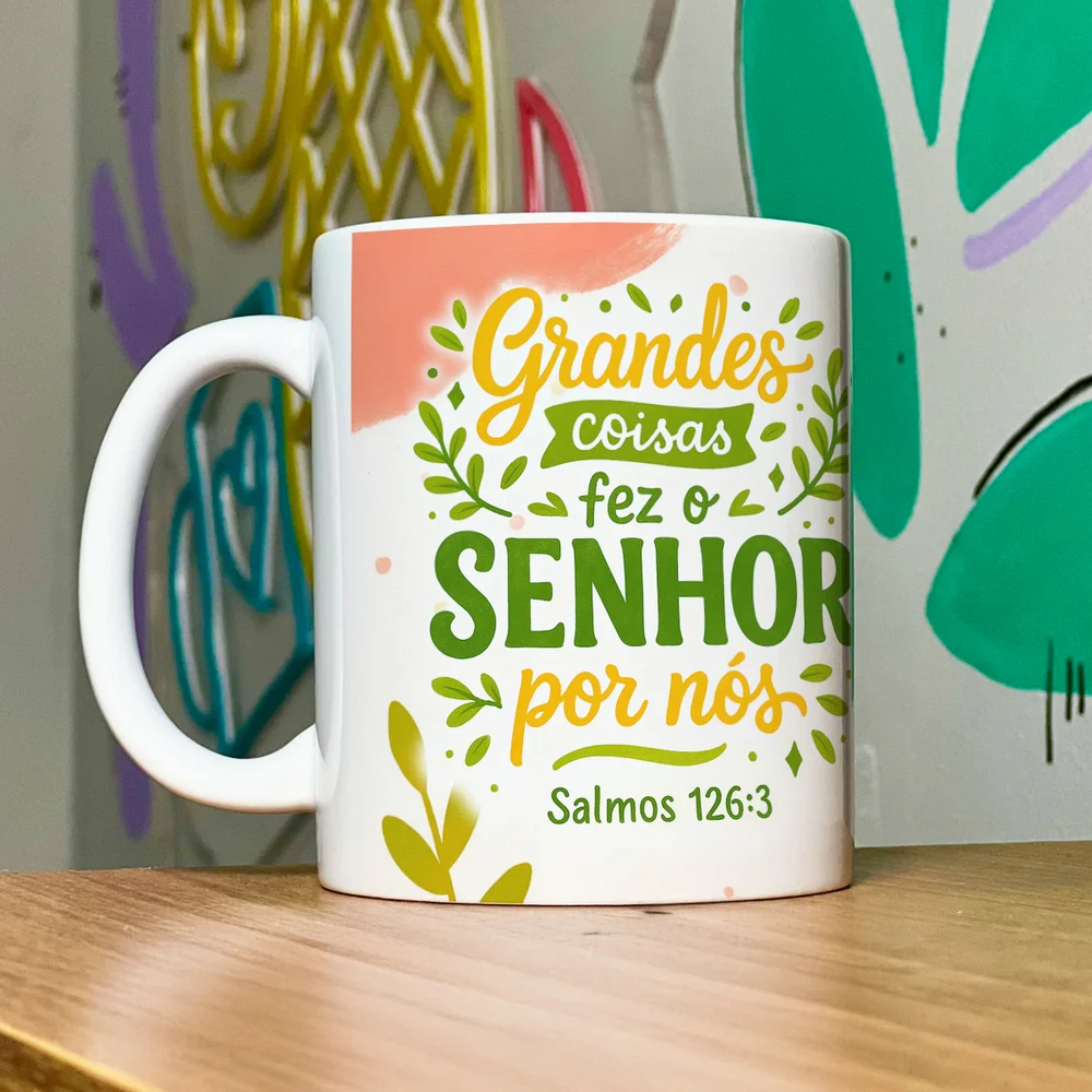 Imagem 2 de 5 do produto Caneca Religiosa Versículos Bíblicos - Salmos 126:3