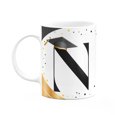 Caneca De Formatura - Inicial Do Nome Letra N - 325ml