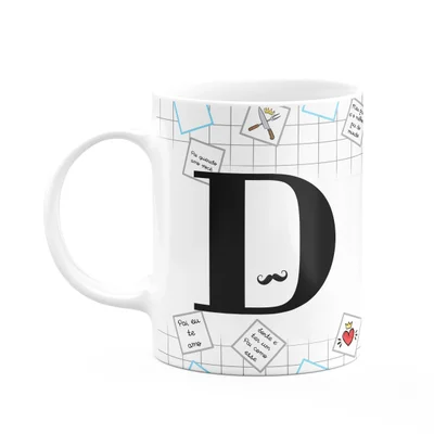Caneca Do Papai - Inicial Do Nome Letra D - 325ml