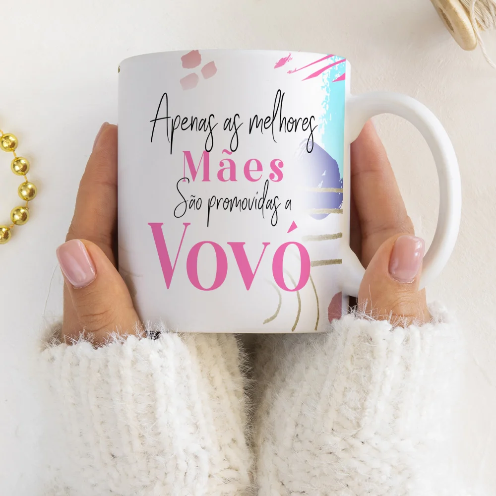Imagem 2 de 5 do produto Caneca Promovida A Vovó Do Ano - 325ml - Branca