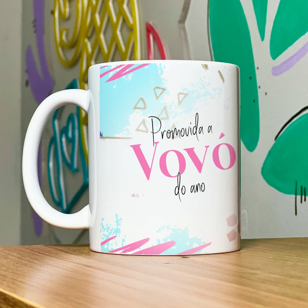 Imagem 5 de 5 do produto Caneca Promovida A Vovó Do Ano - 325ml - Branca
