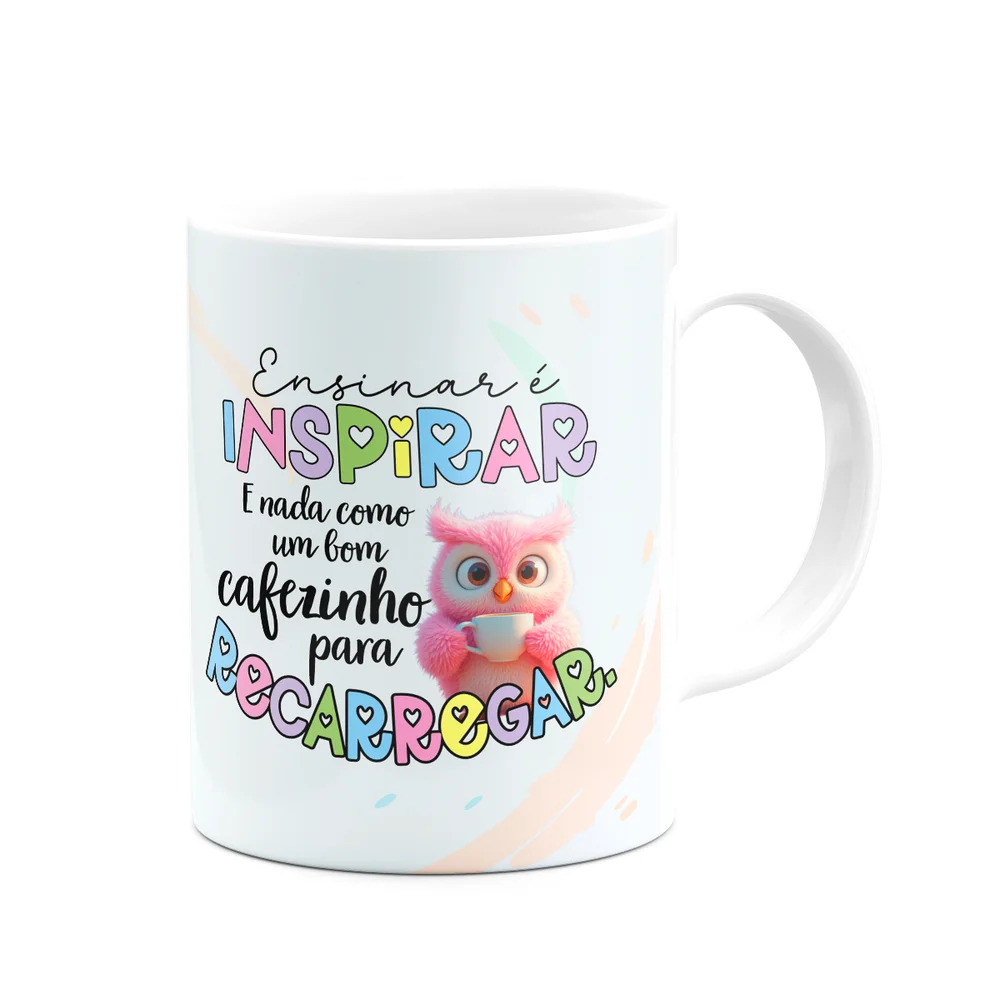 Imagem 3 de 3 do produto Caneca Professora Coruja - Ensinar É Inspirar