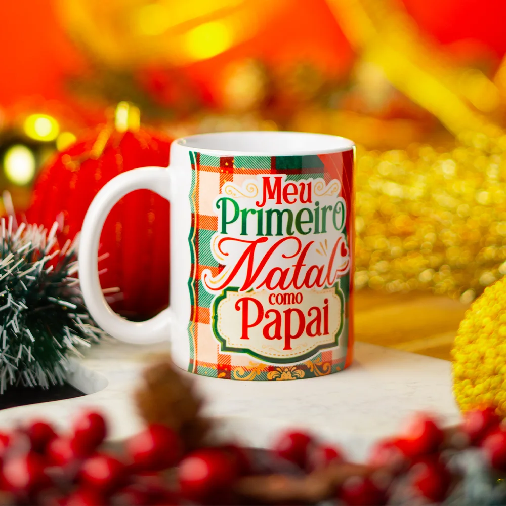 Imagem 2 de 5 do produto Caneca Natalina - Meu Primeiro Natal Como Papai - 325ml