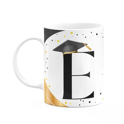 Caneca De Formatura - Inicial Do Nome Letra E - 325ml