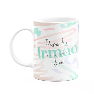 Caneca Promovido A Irmão Do Ano - 325ml - Branca