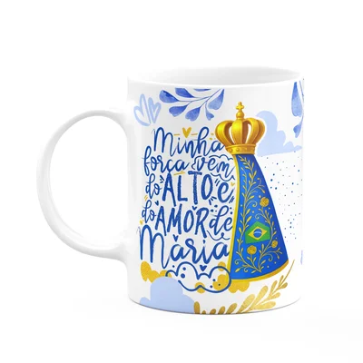 Caneca Religiosa N.s Aparecida - Minha Força Vem Do Alto