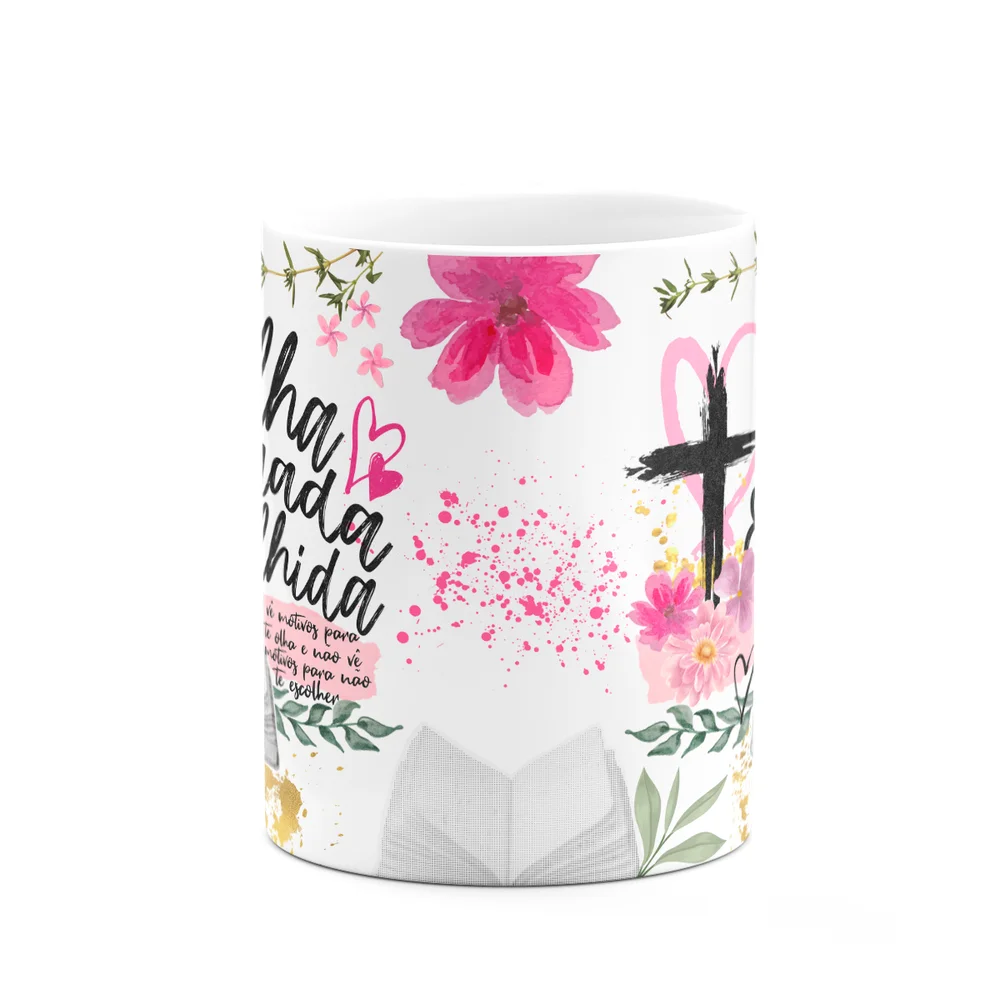 Imagem 2 de 3 do produto Caneca Religiosa Palavra - Filha Amada E Escolhida