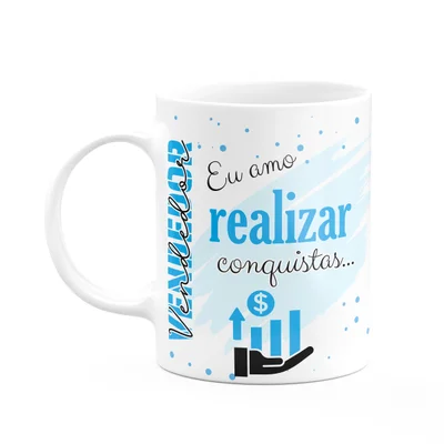 Caneca De Profissões - Sou Vendedor - 325ml - Branca