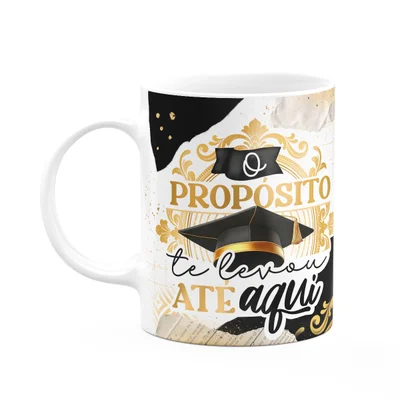 Caneca Formatura G-black - O Propósito Te Levou Até Aqui