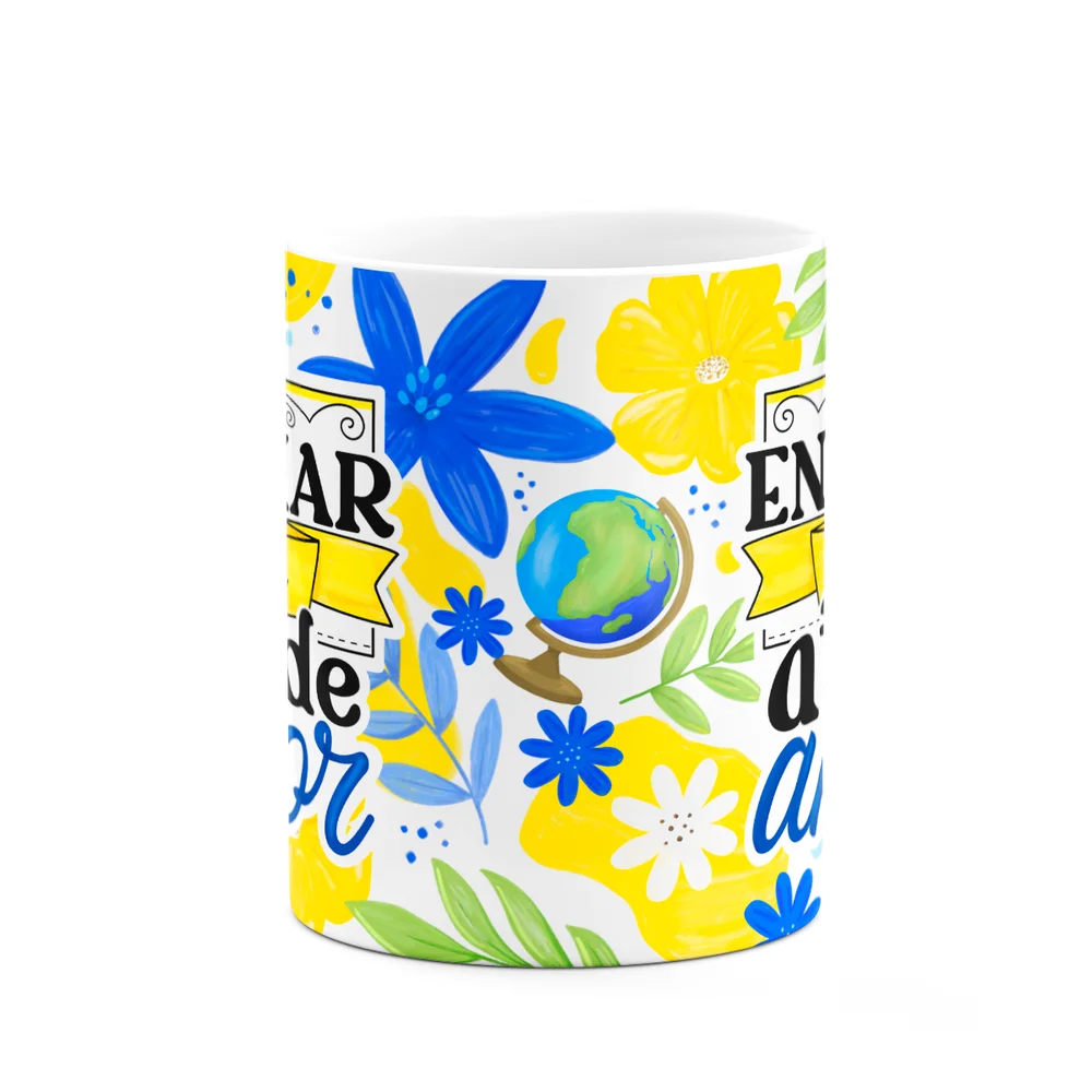Imagem 2 de 3 do produto Caneca Da Professora - Ensinar É Um Ato De Amor - Branca M3