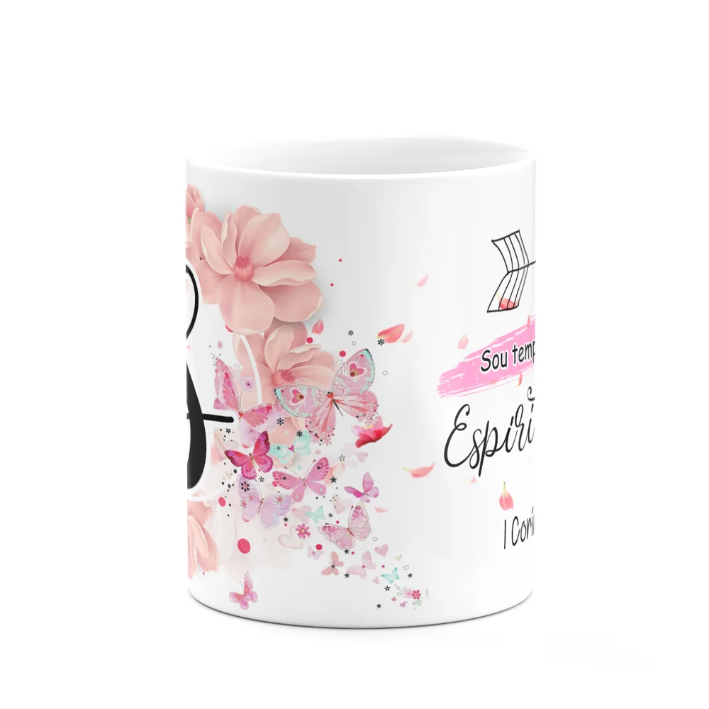 Imagem 3 de 5 do produto Caneca Floral Religiosa - Inicial Do Nome Letra S - 325ml