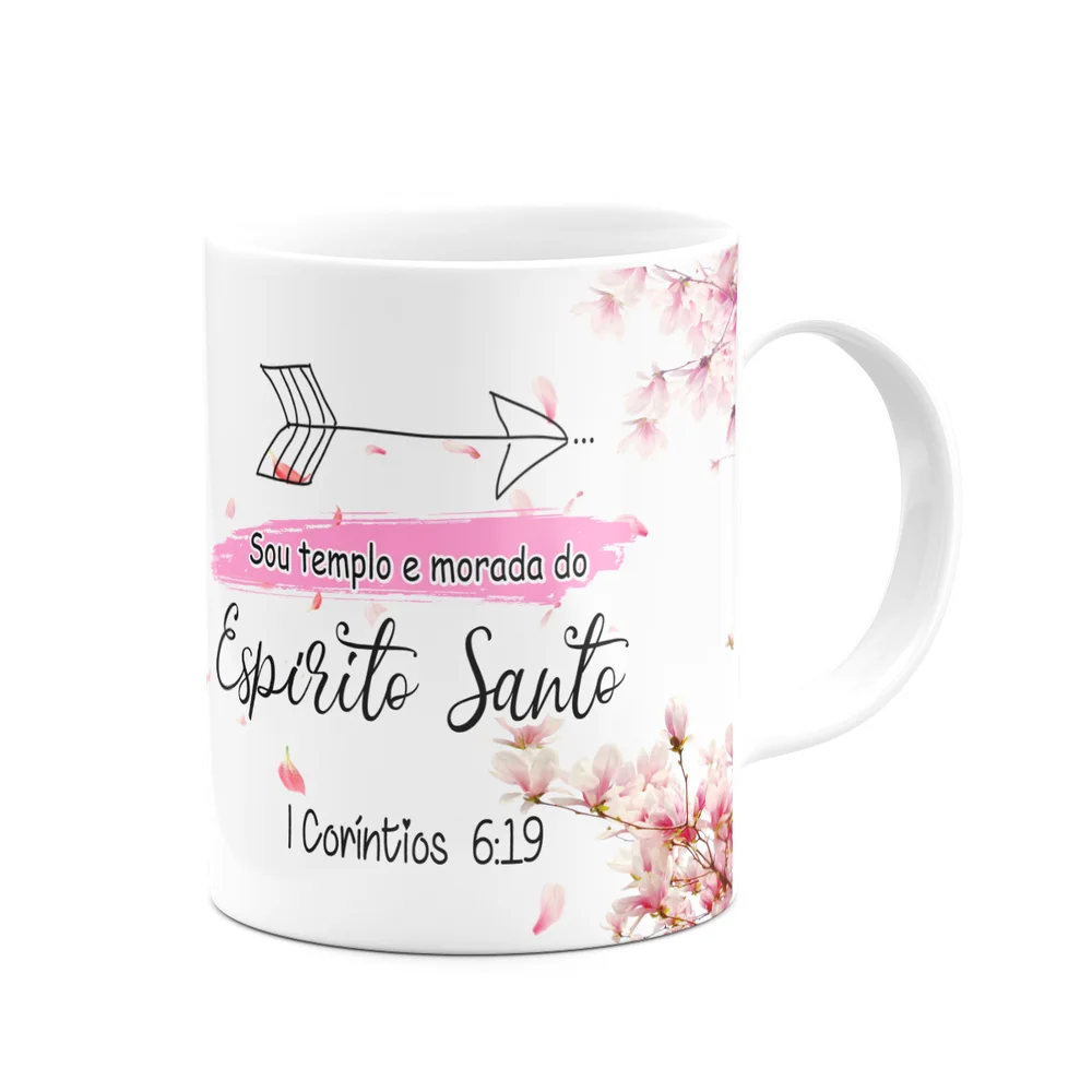 Imagem 4 de 5 do produto Caneca Floral Religiosa - Inicial Do Nome Letra S - 325ml