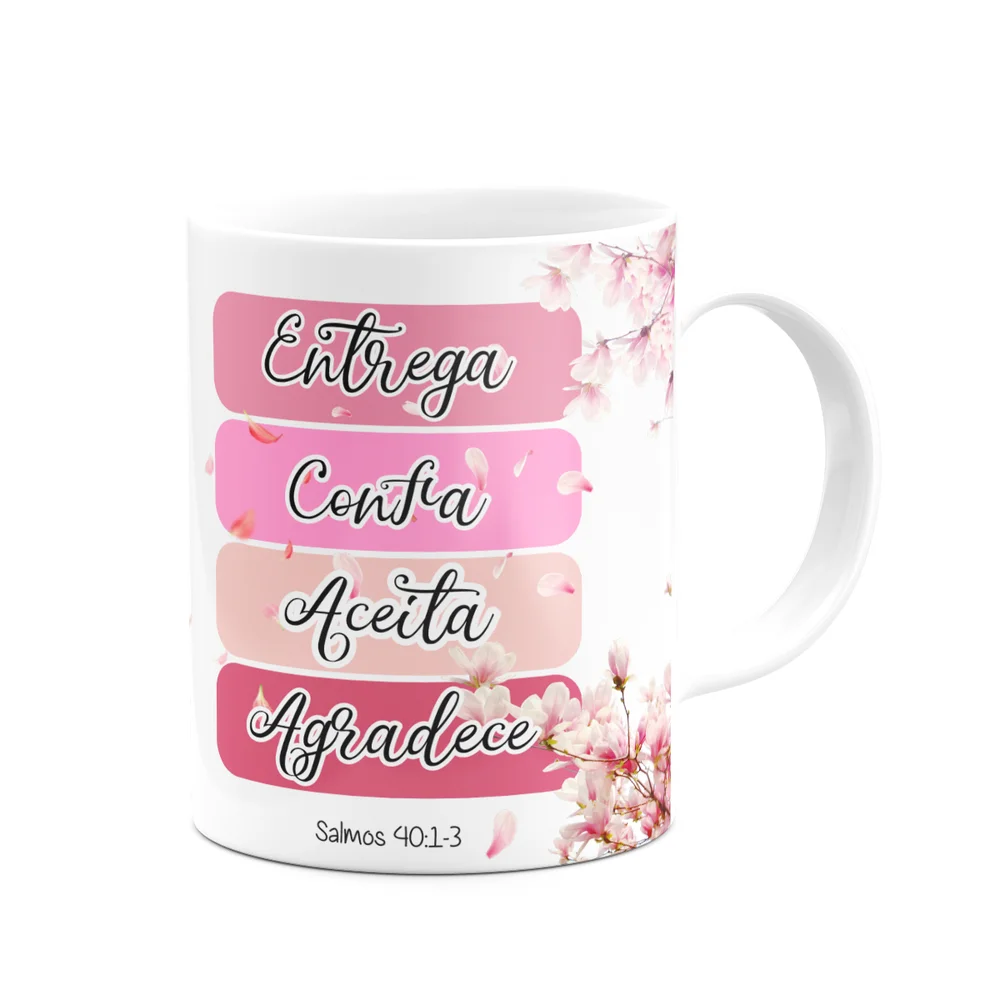 Imagem 4 de 5 do produto Caneca Floral Religiosa - Inicial Do Nome Letra J - 325ml