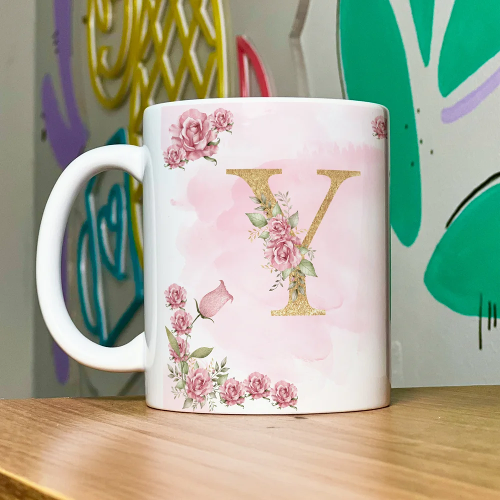 Imagem 5 de 5 do produto Caneca Floral Mães - Inicial Do Nome Letra Y - 325ml