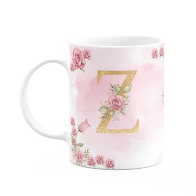 Caneca Floral Mães - Inicial Do Nome Letra Z - 325ml