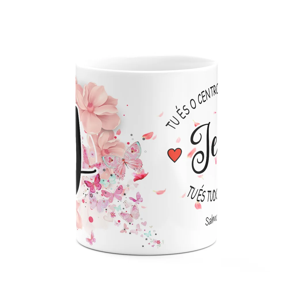 Imagem 3 de 5 do produto Caneca Floral Religiosa - Inicial Do Nome Letra Y - 325ml