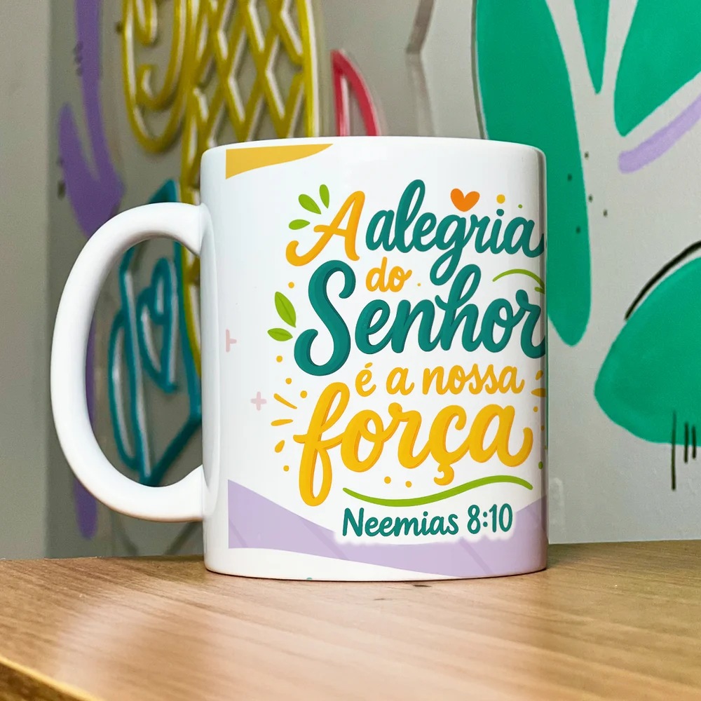 Imagem 2 de 5 do produto Caneca Religiosa Versículos Bíblicos - Neemias 8:10